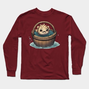 pufferfish stuck in the basket Long Sleeve T-Shirt